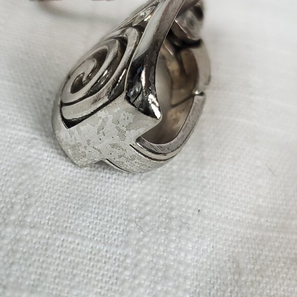 Brighton London Groove Lanyard Clip Necklace Silver Tone - Picture 4 of 8